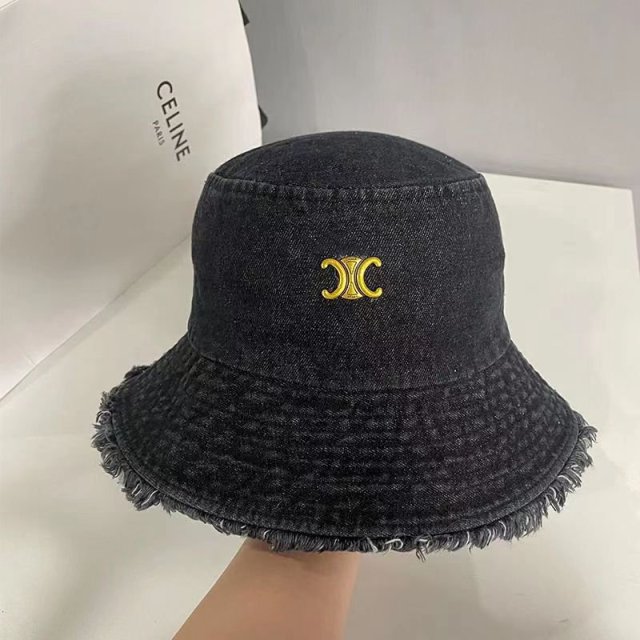 Celine/セリーヌ 帽子 バケットハット デニム製金具ファッション 日よ 