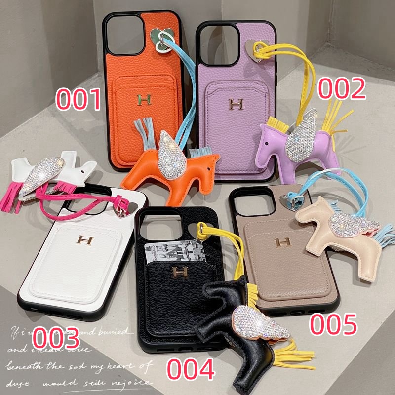 Hermes エルメスiphone14 15 PLUSケースブランド馬付きハイブランド