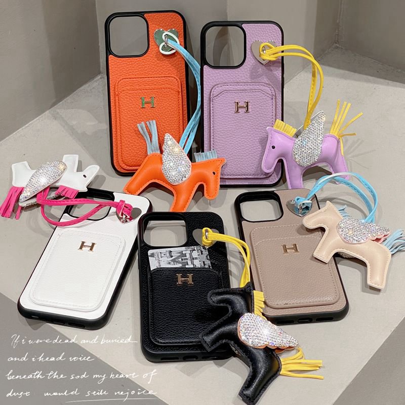 Hermes エルメスiphone14 15 PLUSケースブランド馬付きハイブランド