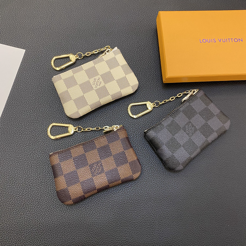 LV ルイヴィトン キーケースコイン収納可 レザーキーホルダー小銭入れ かっこいい 革 レザー カードケース  カラビナ付き携帯便利11*6.5cm小さい 小型 ミニ おしゃれ 紛失防止男女兼用 カー用品ミニ財布サイフセレブ愛用ハイブランドコピー品