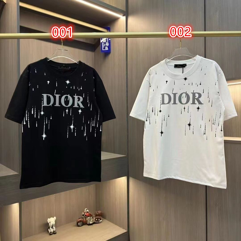 ハイブランドDiorデイーオールブランド Tシャツ 短袖 カジュアル 丸首 ファション 男女通用 ファッション コットン Dior通気性 着心地よい  流行りコピー品激安