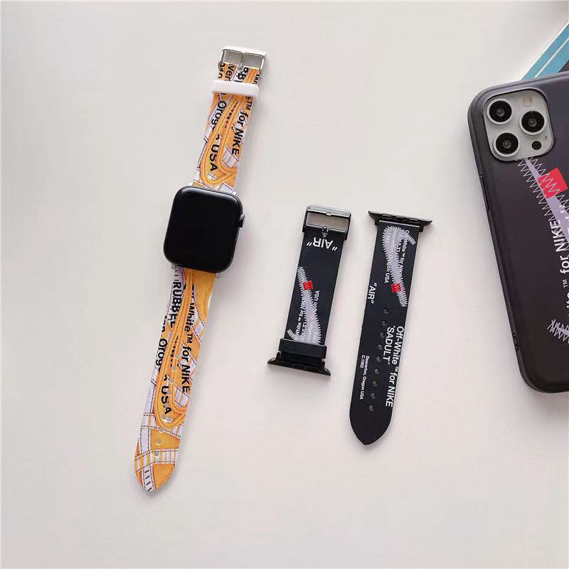 ナイキブランドアップル ウォッチ 8/7ベルト トレンド 潮流 apple watch se2バンド オレンジ ブラック ソフト