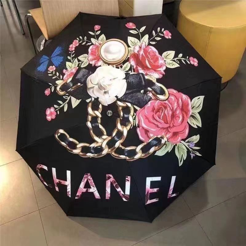 ブランド CHANEL 折りたたみ傘 ワンタッチ 軽量 自動開閉 シャネル 日傘 UVカット 遮光 レディース メンズ 晴雨兼用 ツバキ柄 キレイ  雨傘 傘 晴雨傘 折り畳み 遮熱 丈夫 耐風撥水 収納ポーチ付き プレゼント 収納ポーチ付き メンズ レディース