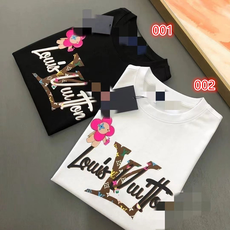 LVハイブランドルイヴィトン短袖Tシャツ メンズ 半袖 夏服 かわいいLVルイヴィトンティーシャツ 人気 ブランド 上着 可愛い服 大きいサイズ LV ヴィトンティシャツ オシャレ てぃーしゃつ 綿100 Tshirt なつふく 派手 カットソー 男女兼用 春 夏流行り肌触り優しい 通気性 ...