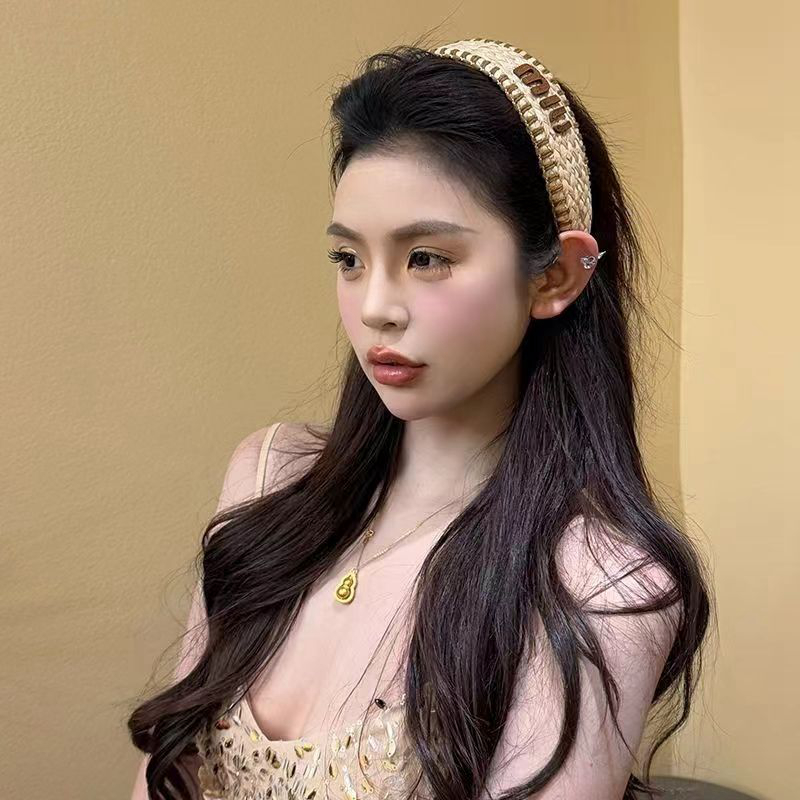 ミュウミュウmiumiuハイブランド前髪カチューシャ人気広幅