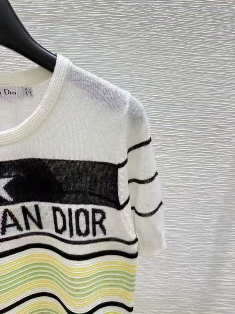 ブランドディオール DiorハイブランドTシャツニット製フレンチ