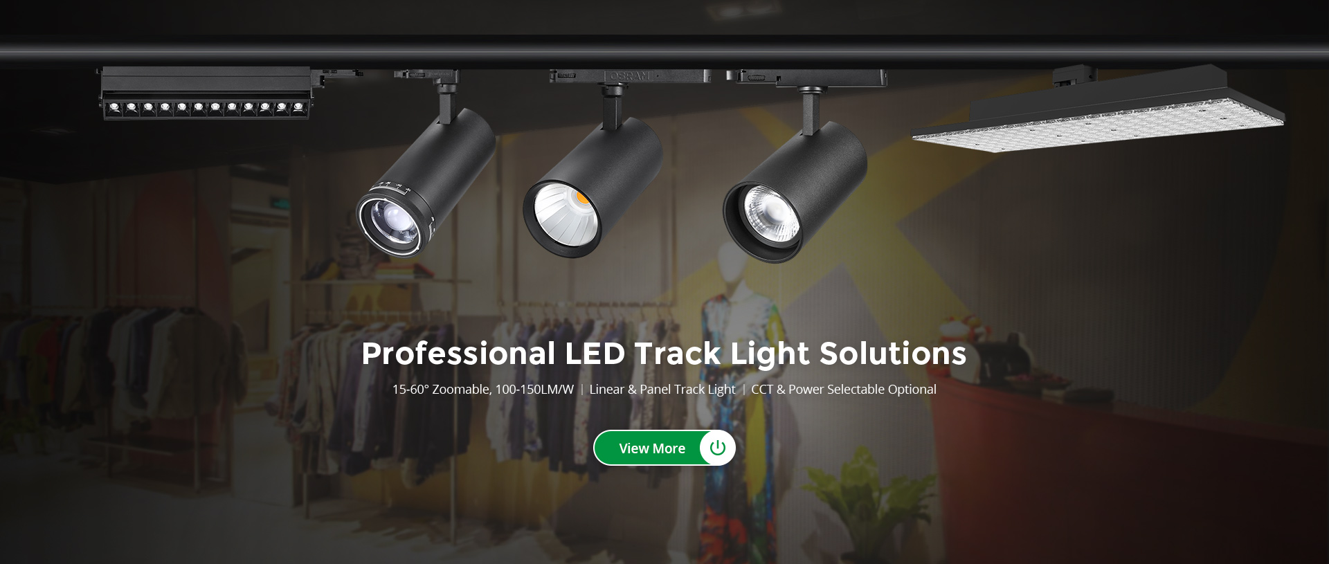 Professional LED Track Light Solutions - Dali Dimmable Zoomable LED Track Spot Light, LED Linear Track Light, LED Panel Track Light.