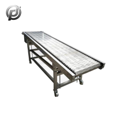 Selection of materials conveyed by metal chain conveyor