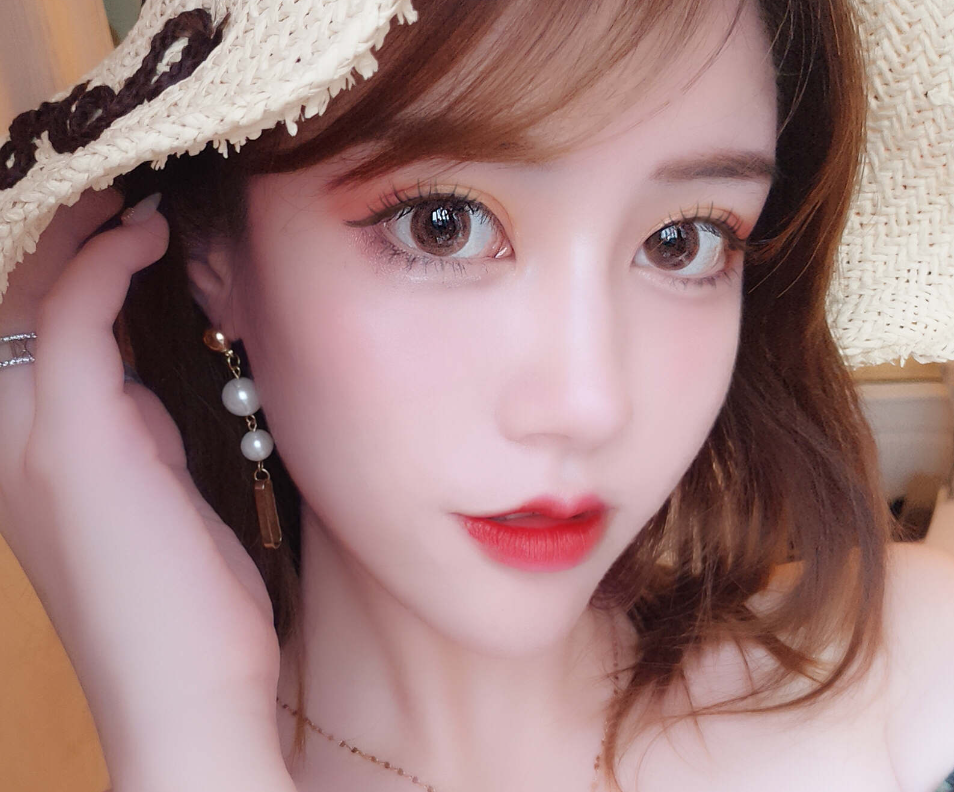 韓國高透氧粉咖色美瞳
