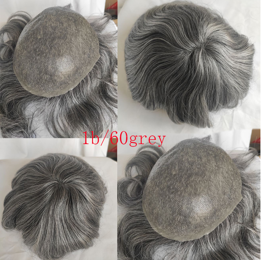 European Virgin human Hairpiece for Men’s Toupee Ultra Transparent Thin Skin PU Replacement Hair Pieces 10”x8” Base Size #4 Brown Color