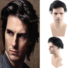 Men's Toupee Human Hair Hairpieces for Men 10x8 inch Thin Skin Hair Replacement System Monofilament Net Base (1b) Toupee For Men