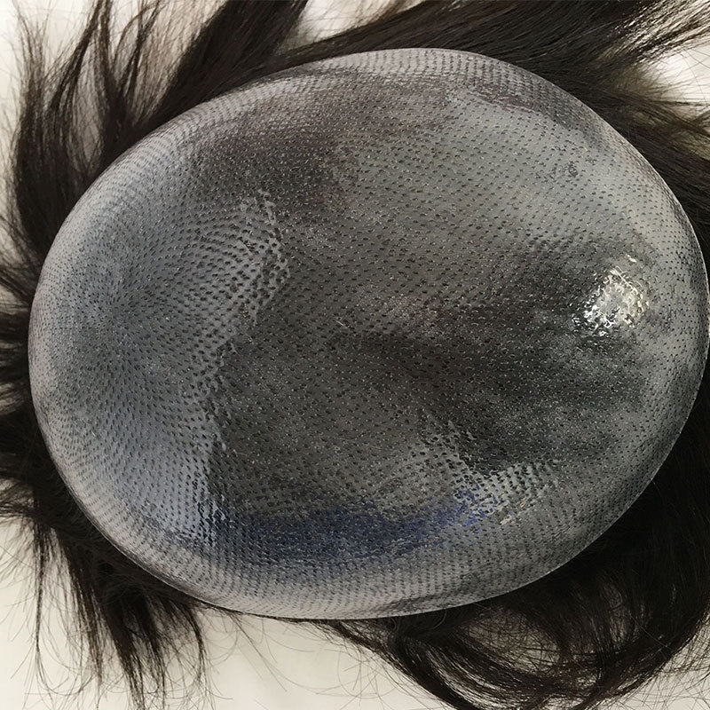 Men Wigs Human Hair Piece For Men’s Toupee Ultra Transparent Thin Skin PU Replacement Hair Pieces 10”x8” Base Size #21 Color