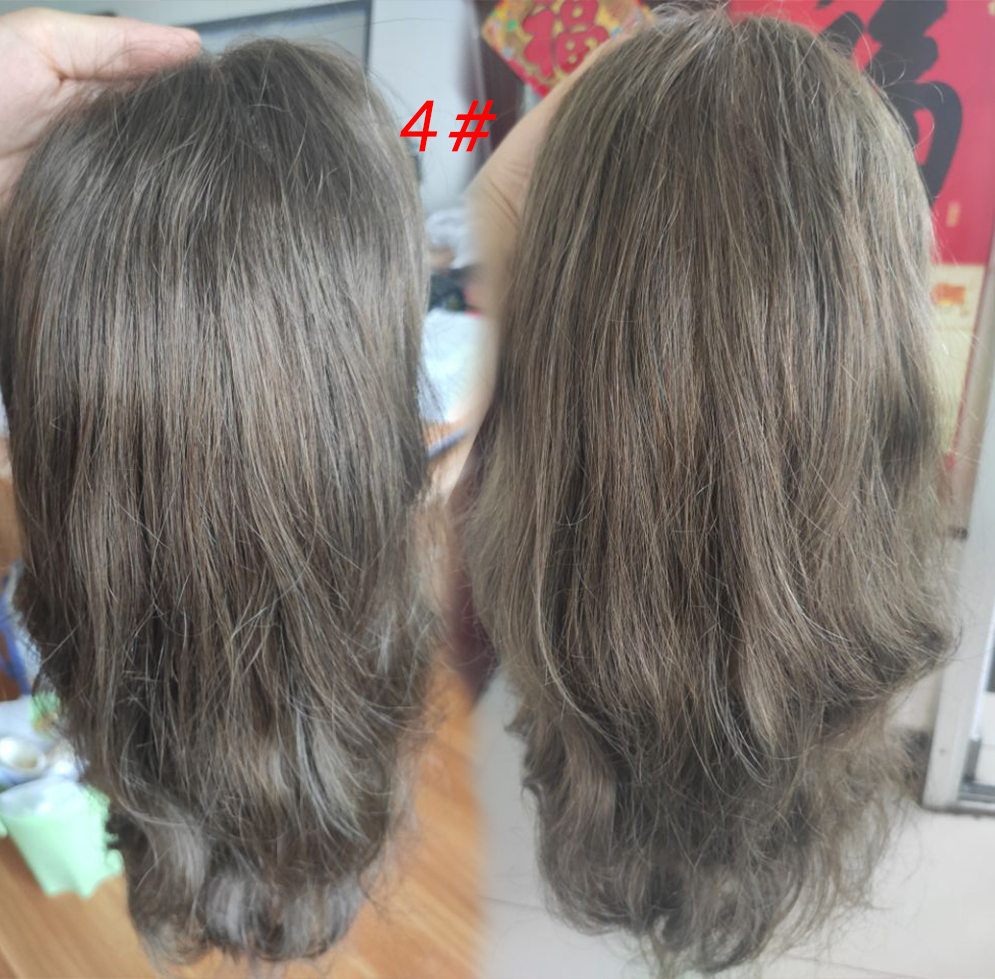 Men’s Toupee Soft Thin Skin PU whit Lace Frontal 10x8inch Hair Replacement for Men's Hairpiece 100% European Human Hair Pieces for Man #4 Color