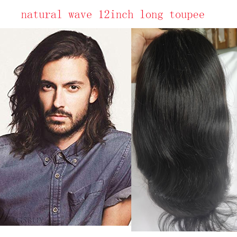 Men’s Toupee Soft Thin Skin PU whit Lace Frontal 10x8inch Hair Replacement for Men's Hairpiece 100% European Human Hair Pieces for Man #4 Color