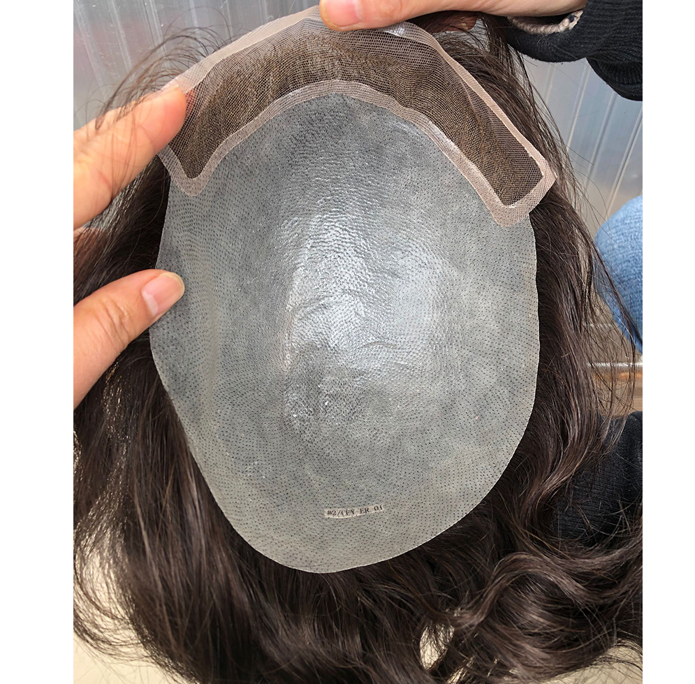 Men's Toupee Hairpieces Replacement System For Men PU Base With Frontal Swiss Lace Net 100% European Virgin Human Hair 10x8 "Base Size 4TBlonde Color
