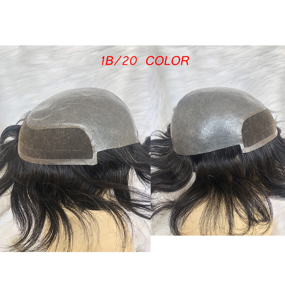 Men's Toupee Hairpieces Replacement System For Men PU Base With Frontal Swiss Lace Net 100% European Virgin Human Hair 10x8 "Base Size 4TBlonde Color
