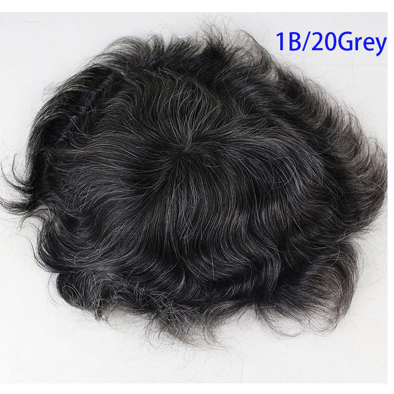 Men's Toupee Swiss Mono Lace Thin Skin Hairpiece wigs Replacement System for Men #18 Ash Brown Color European Human Hair 10x8"
