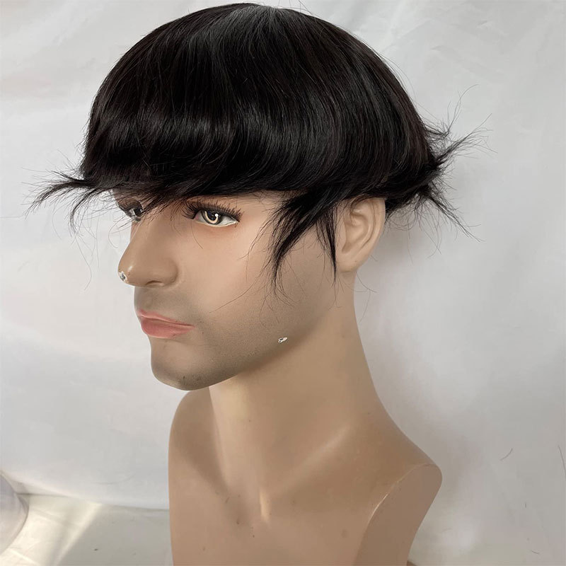 Q6 Men's Hair 613#Color Toupee For Men Hair pieces For Men 100% European Human Hair Replacement System For Men 10x8" Toupee Mens Hairpiece With Lace Frontal