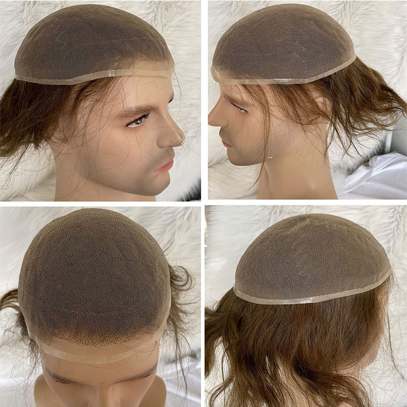 Quality Hair System Swiss Full Lace Men’s Toupee European Real Human Hair Replacement for Men Hairpiece Natural Black Color