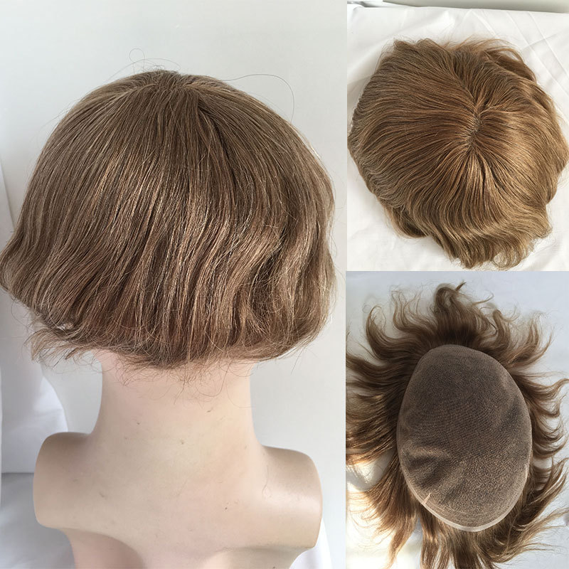 Quality Hair System Swiss Full Lace Men’s Toupee European Real Human Hair Replacement for Men Hairpiece Natural Black Color