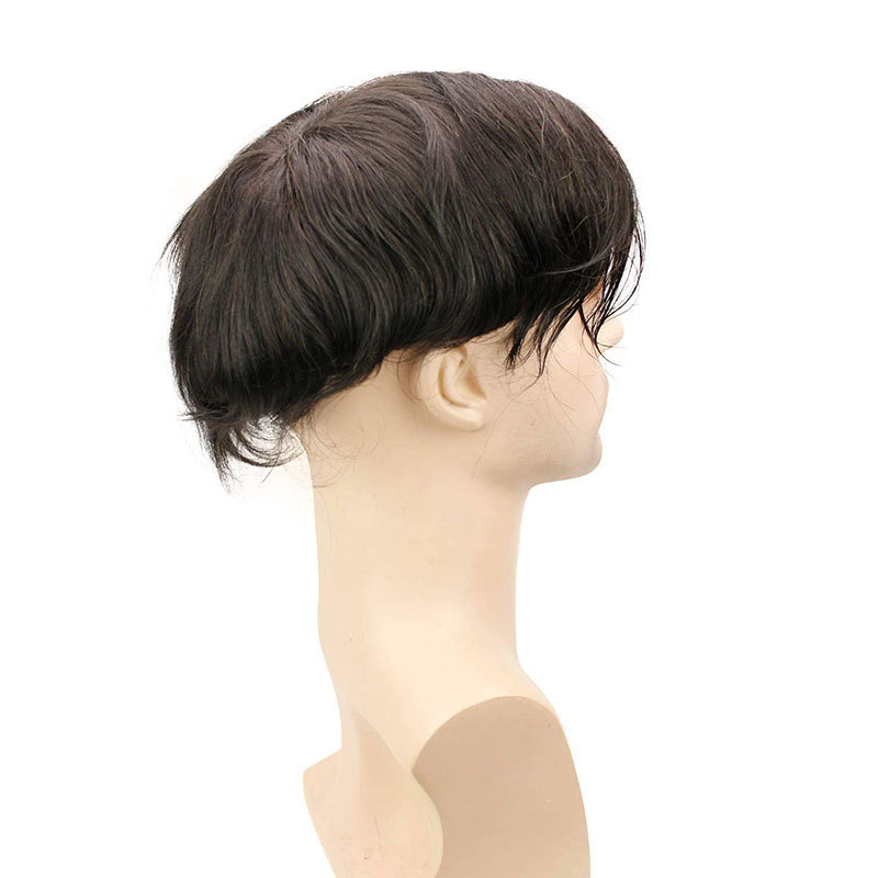 Quality Hair System Swiss Full Lace Men’s Toupee European Real Human Hair Replacement for Men Hairpiece Natural Black Color