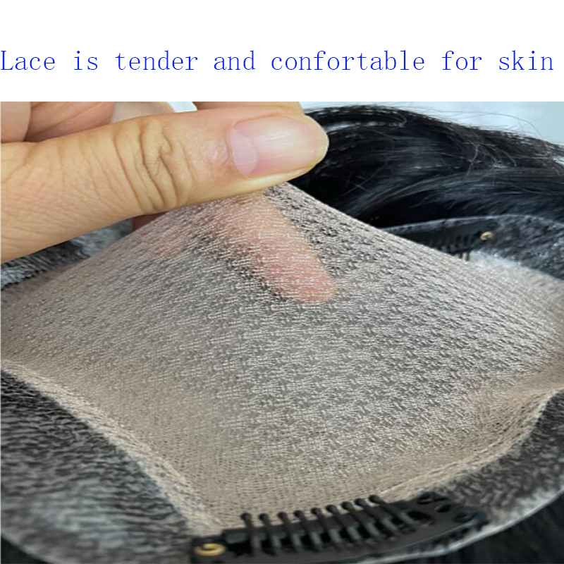 Wig Hair Replacement Silk Base Closure Men's Toupee Human Hair 130%Density Men Wigs Clip in Crown Toupee  For Men 1B Color Natural Hairline