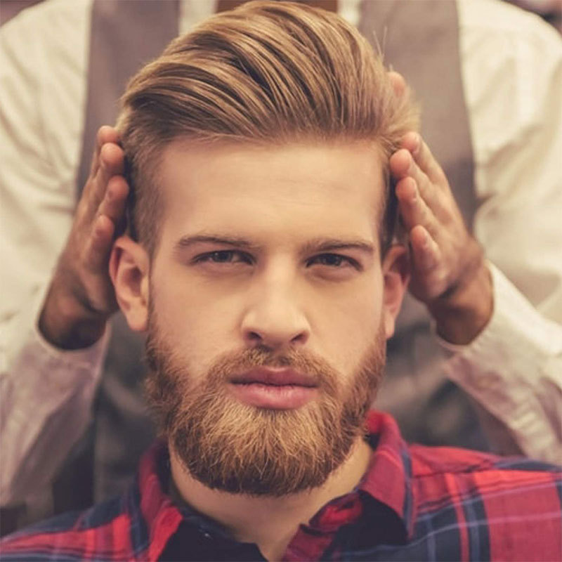 Toupee for Man Ultra Thin Skin PU Men's Hairpiece European Virgin Human Hair Replacement System Pieces 10x8inch #4 Light Brown Color