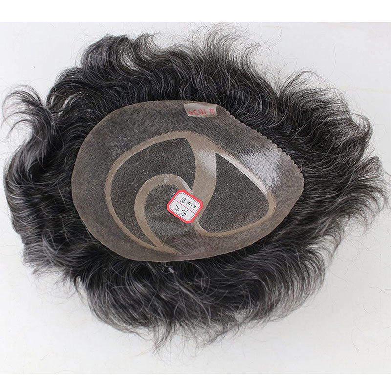 Famous Toupee Men's Toupee 10x8inch European Human Hair Swiss Mono Lace Thin Skin Hairpiece Hair Replacement System for Men #21 Ash Blonde Color