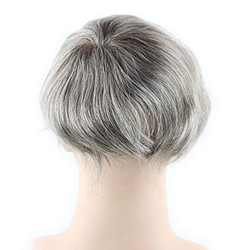 Toupee Shops Men's Toupee 10"×8" European Virgin Human Hair Toupee Super Soft Thin Skin Mens Hair pieces Hair Replacement System with PU around Base