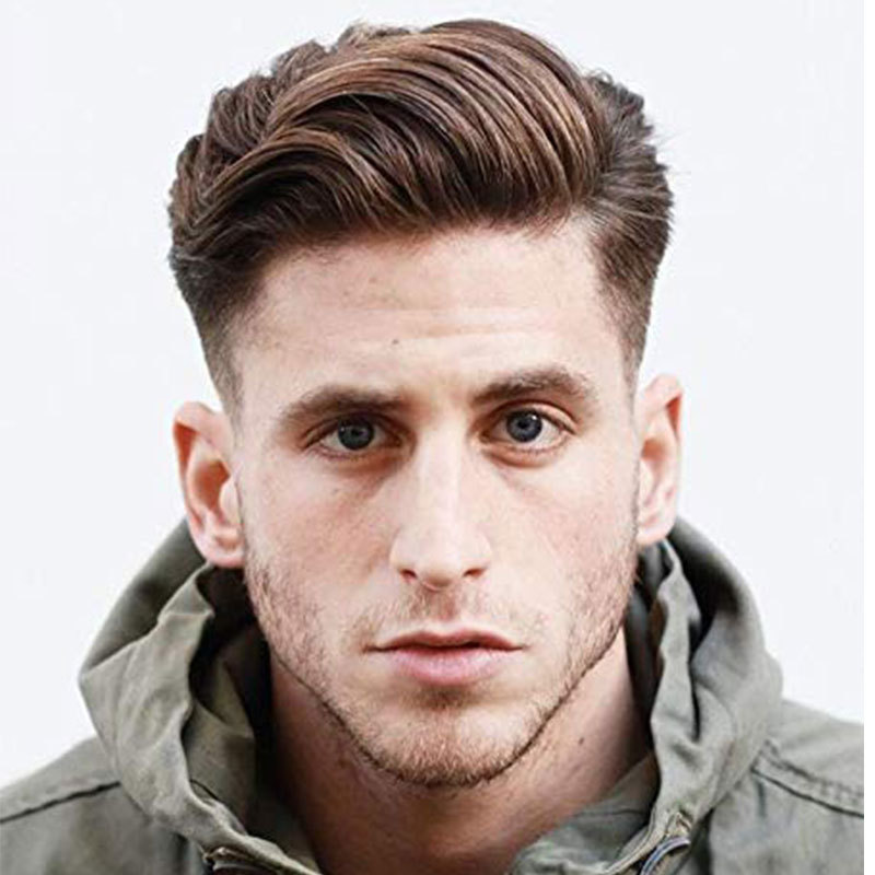 Natural Hair Replacement Dark Brown Human Hair Toupee For Men 100% European Human Hair Replacement System For Men 4.33X6.69 Brown Color Hair Piece