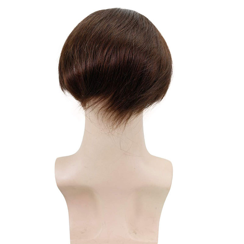 Natural Hair Replacement Dark Brown Human Hair Toupee For Men 100% European Human Hair Replacement System For Men 4.33X6.69 Brown Color Hair Piece
