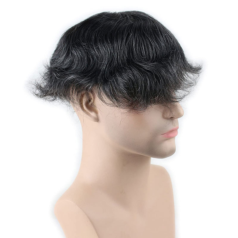 Voloria hair Wigs Human Hair Men Toupee 1b20 Toupee Mono Lace With Npu Around Lace Systems Size 10x8 Inch Toupet Men Hair