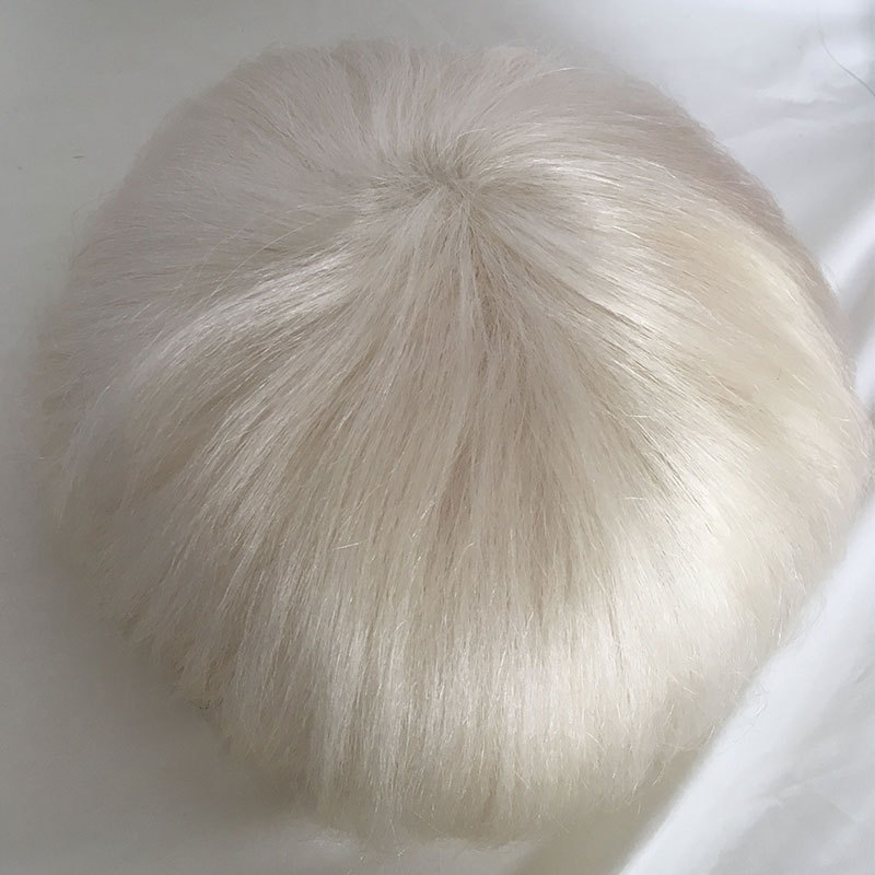 Full Pu 7Inch Medium Density Men Toupee 8x10 Size Brazilian Human Hair Toupee For Men Hair Pieces Thin Skin Base Toupee In Stock 7# Brown Color