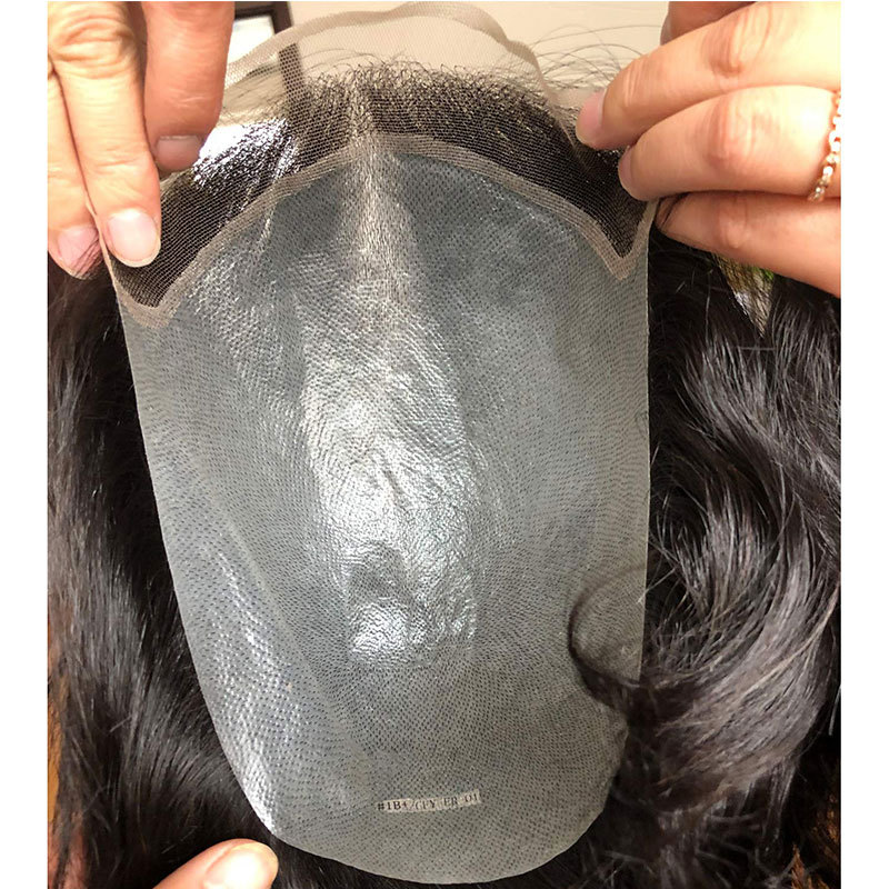 New Hair Wig Men'S Toupee Hairpieces Replacement System For Men PU Base With Frontal Swiss Lace Net 100% European Remy Human Hair 10x8 1B Mixed 80%Gre