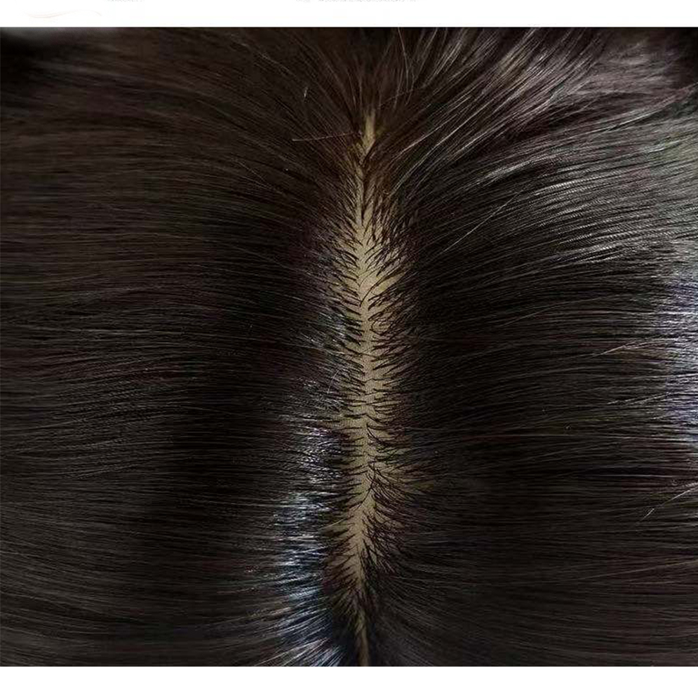 Hair Piece Extensions Crown Toppers Solid Color 100% Human Hair Natural 1B Color Remy Human Hair Clip In Hair For Women Toupees