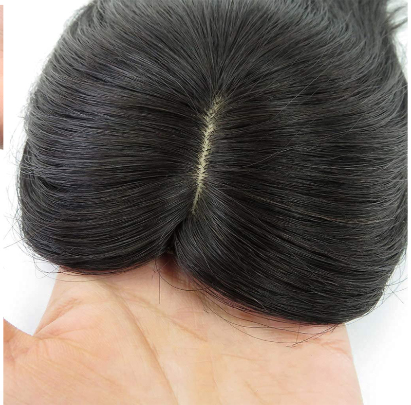 Hair Piece Extensions Crown Toppers Solid Color 100% Human Hair Natural 1B Color Remy Human Hair Clip In Hair For Women Toupees