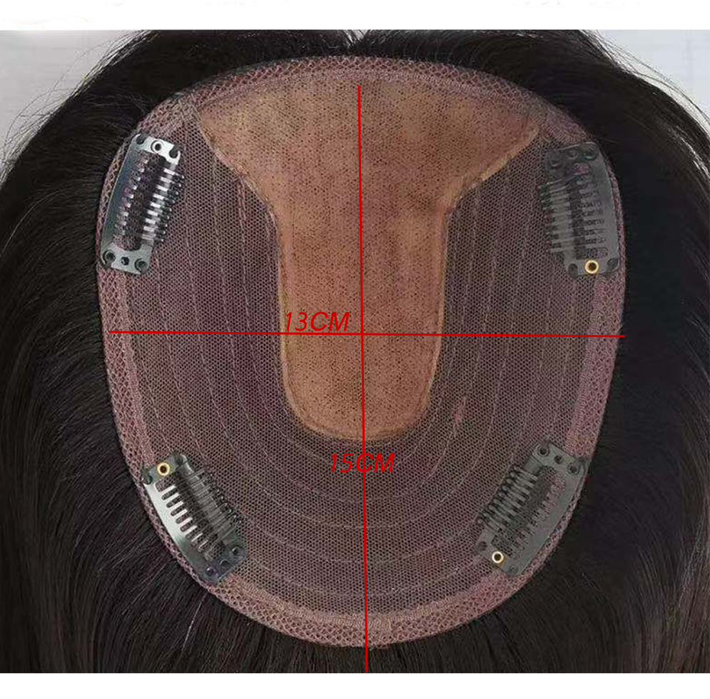 Hair Piece Extensions Crown Toppers Solid Color 100% Human Hair Natural 1B Color Remy Human Hair Clip In Hair For Women Toupees