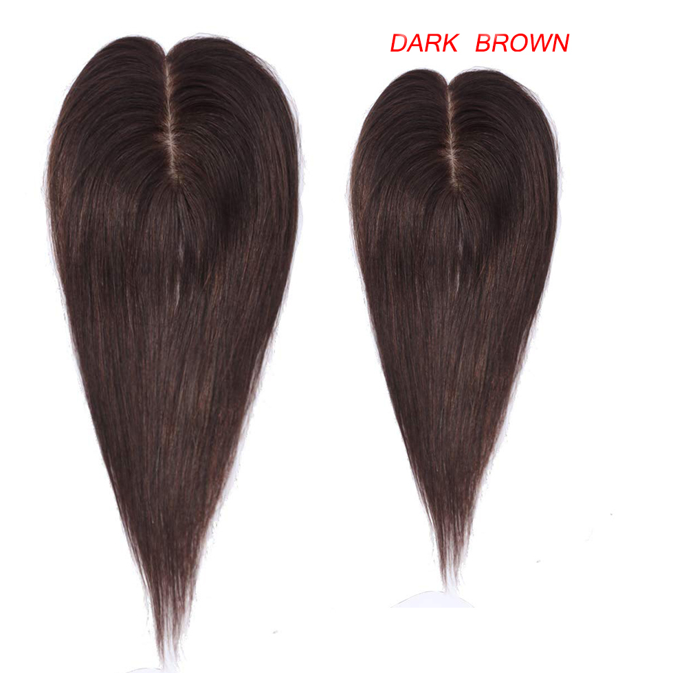10x12cm Silk Base Real Human Hair Toppers For Women Natural Hairpiece Top Crown Hair Clip In Hair Extensions