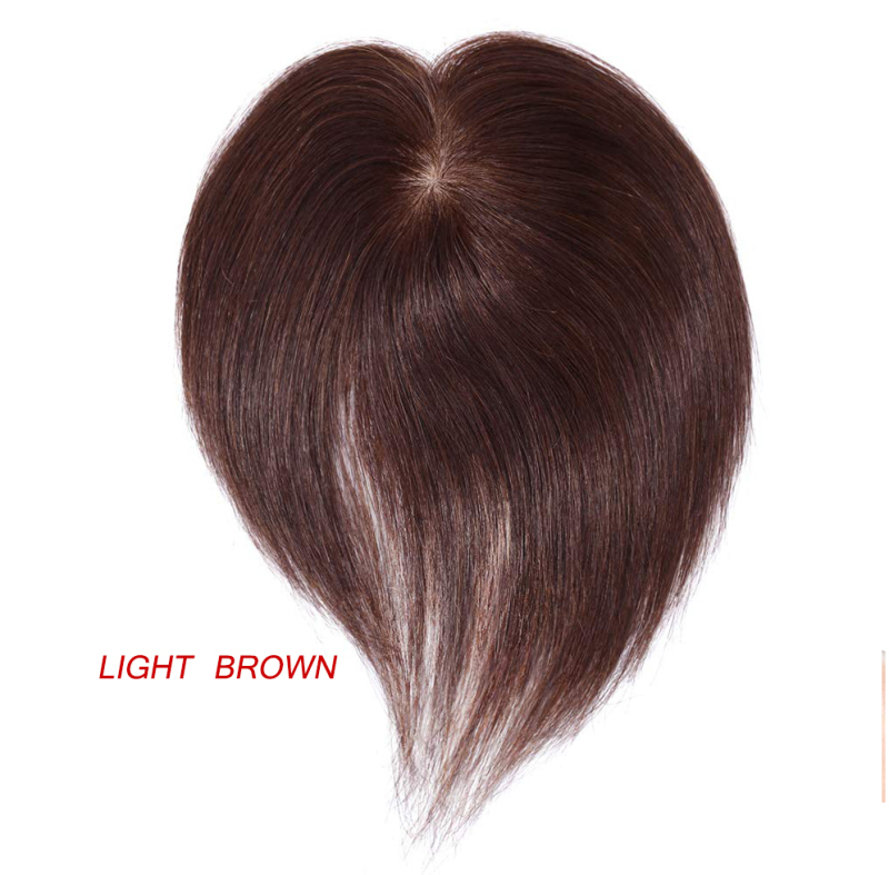 Skin Base Human Hair Topper With Clips In Silk Top Virgin European Hair Toupee for Women Fine Hairpiece 13X15cm Silk Base Closure