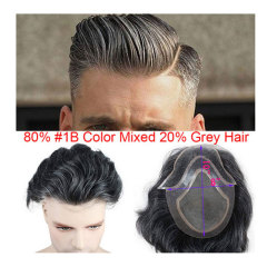 1B Mixed 20% Grey Hair