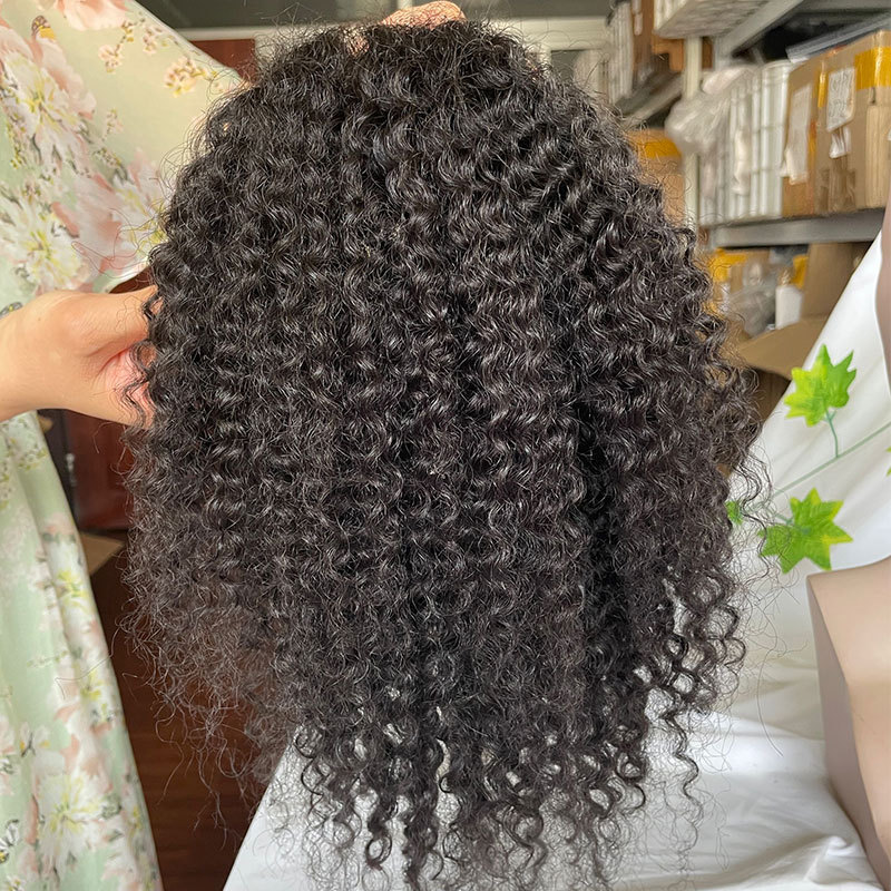 Kinky Straight 12 Inch Long Human Hair Toupee for Men 10”x8” Hairpieces 100% Human Hair Men’s Toupee Mono Net with PU around Natural Color