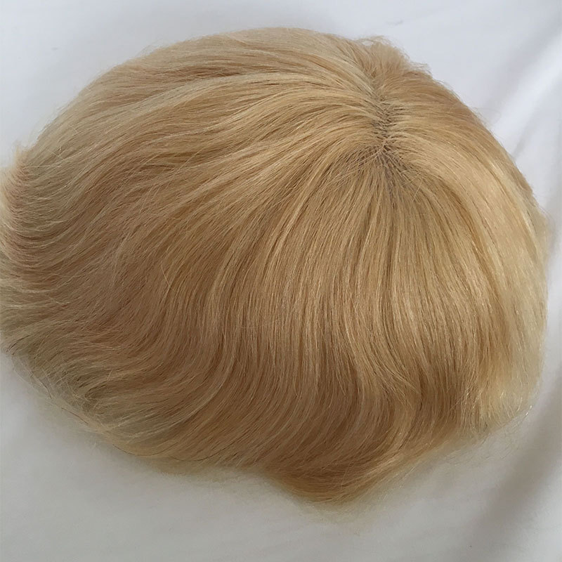 613 Human Hair Men's Toupee Straight Brazilian Hair Wigs For Men Thin Skin PU Base Size 10x8 Fast Shipping