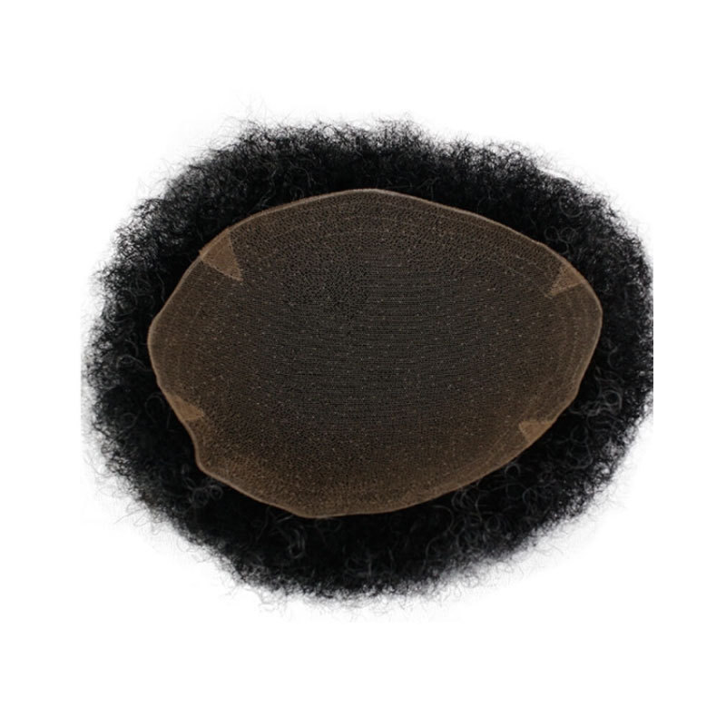 Swiss Lace Human Hair Men's Toupee Size 10x8inch Transparent Invisible Lace System 150% Full Density Natural Black Color Wigs For Men