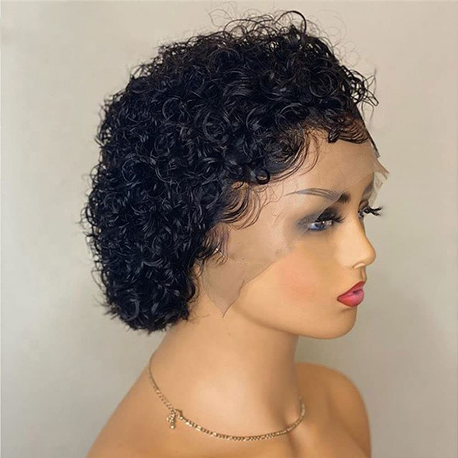 Short Curly Human Hair Wig Side J Part Lace Wigs for Black Women Human Hair Short Curly Bob Wigs Short Kinky Curly Human Hair Wigs for Black Women