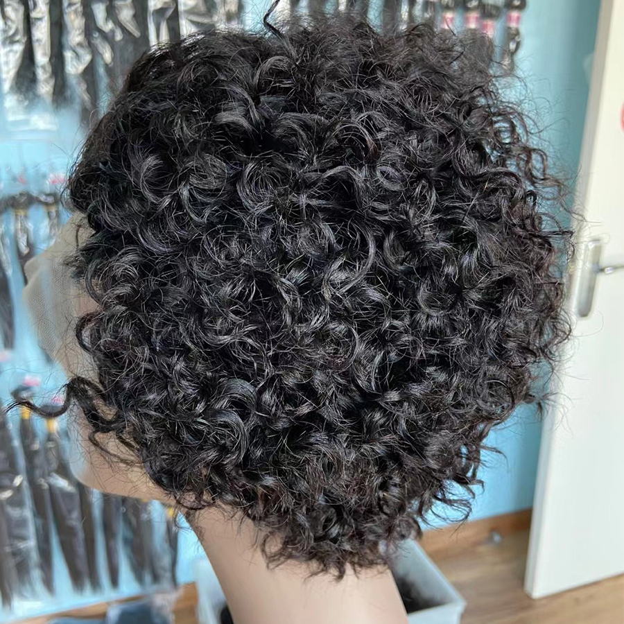 Short Curly Human Hair Wig Side J Part Lace Wigs for Black Women Human Hair Short Curly Bob Wigs Short Kinky Curly Human Hair Wigs for Black Women