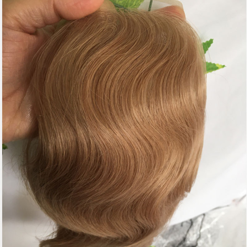 Front Lace Men Toupee Swiss Lace & Skin Men Wigs Replacement System Hair Patch Man Toupee Natural Human Hair System Lace Toupeee