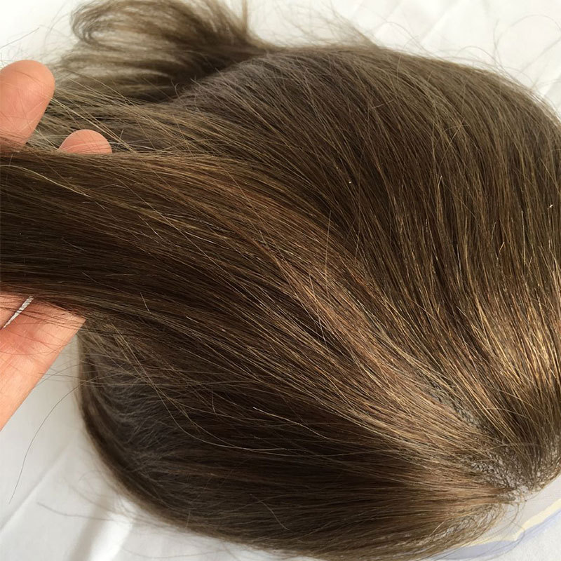 Front Lace Men Toupee Swiss Lace & Skin Men Wigs Replacement System Hair Patch Man Toupee Natural Human Hair System Lace Toupeee