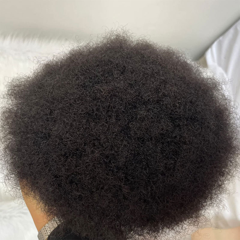 Voloria African American Wigs Full Swiss Lace Afro Tight Curly Human Hair Toupee Men Hairpiese #613 Blonde Color 10x8inch Toupee For Men