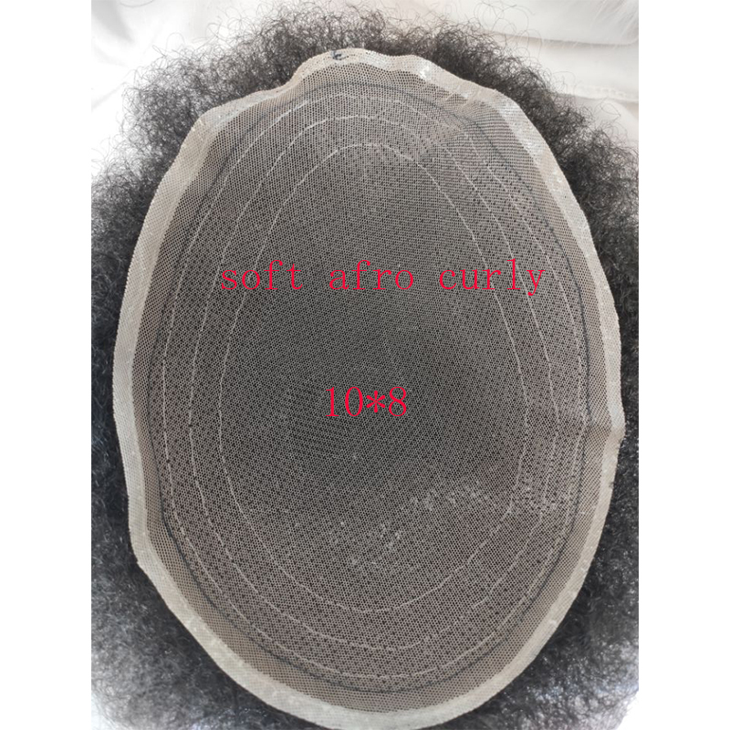 Voloria African American Wigs Full Swiss Lace Afro Tight Curly Human Hair Toupee Men Hairpiese #613 Blonde Color 10x8inch Toupee For Men