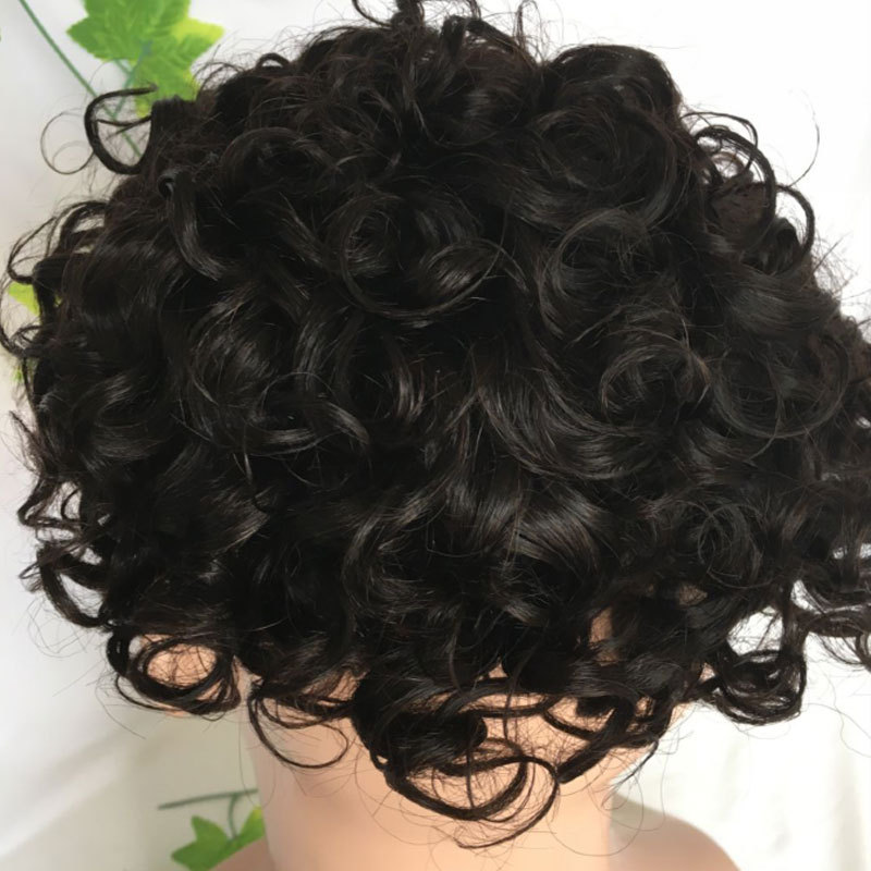 100%Human Hair Toupee for Men HairPieces Men Wigs Curly Hair Lace Frontal Mono Lace Top 8*10 20MM Man Hair Toupee Natural Black
